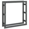 FIRBNUS Gray Firewood Rack 100 x 25 x 100 cm view 2