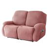CLGTY Stretch 6-Piece Recliner Cover for 2-Seater Sofa, Soft Jacquard Fabric with Pocket, Pink view 1