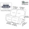 CLGTY Stretch 6-Piece Recliner Cover for 2-Seater Sofa, Soft Jacquard Fabric with Pocket, Pink view 3
