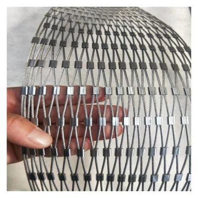 DTVEW 304 Stainless Steel Cable Mesh, Galvanized Wire Fence Roll, Flexible Safety Mesh for Railings and Stairs (2 x 25 m)