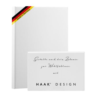 HaakDesign Stretched Canvas, Unprinted, 30 x 30 cm, 380 g/m, 100% PES, 18 mm Standard Canvas