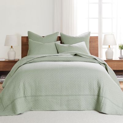 Levtex Home Cross-Stitch King-Size Bedspread Set, Desert Sage