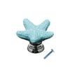 Tiuimk Blue Starfish Ceramic Cabinet Knob view 1