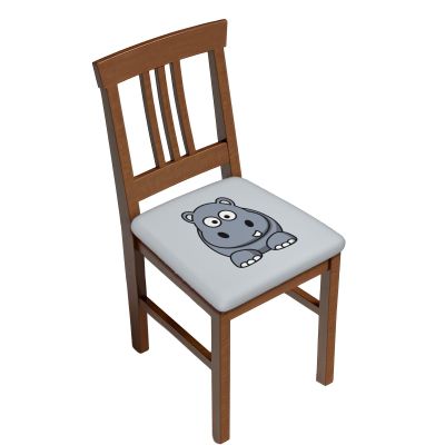 Faduni Cartoon Hippo Square Chair Cushion Covers, 4-Piece Set