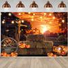 3x2m Halloween Night Devil Pumpkin Scarecrow Photo Backdrop view 1