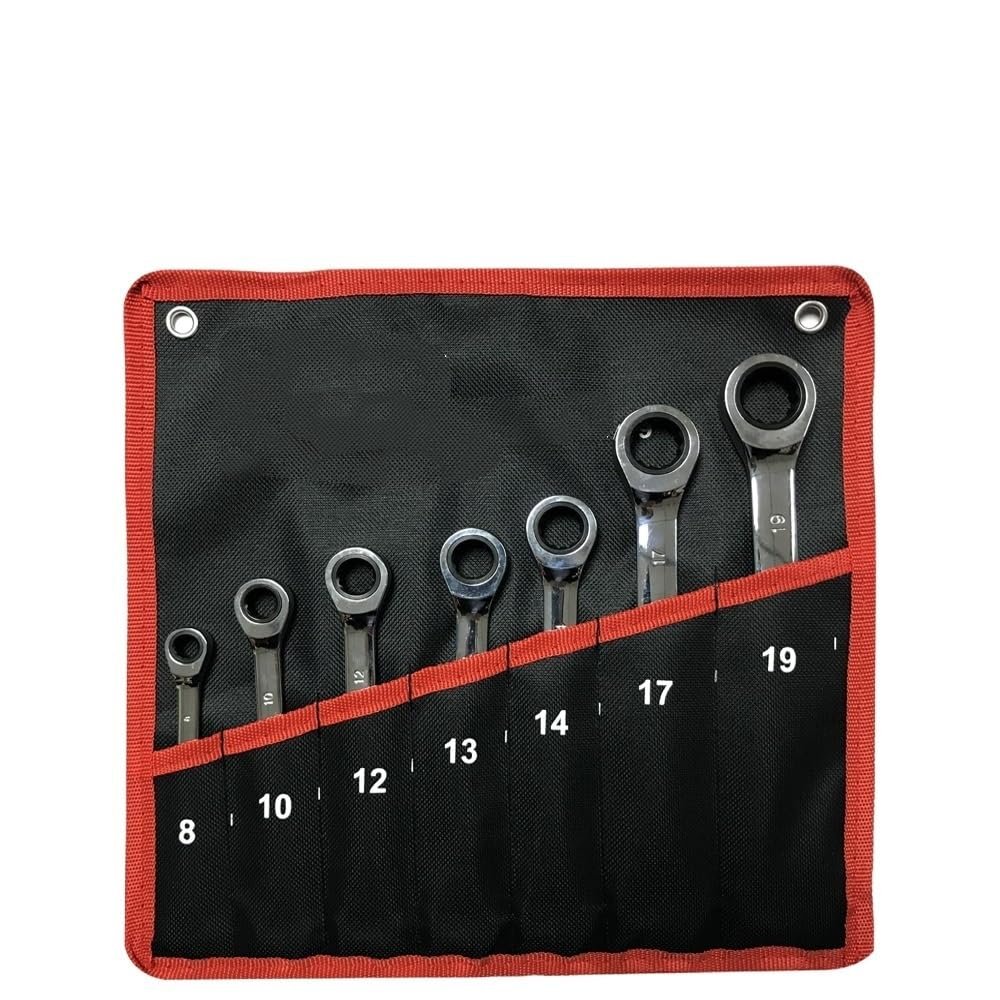 7-Piece 72-Tooth Ratcheting Combination Wrench Set