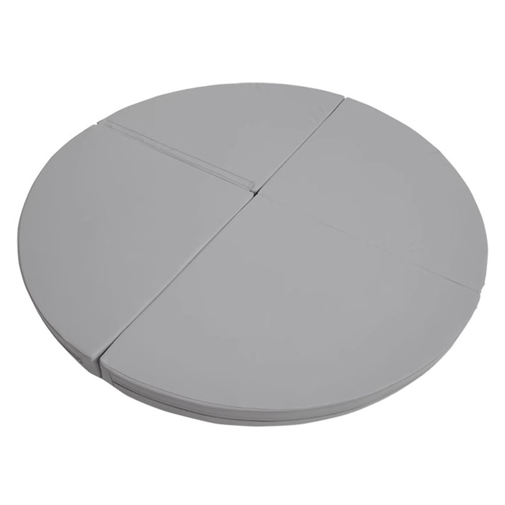 Pole Dance Crash Mat, Round Foldable Portable Safety Mat, 1.2/1.5/1.6/2 m, Waterproof, Gray, 160 cm × 3 cm (63 in)