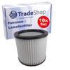 Trade-Shop 10x Round/Pleated Filters Compatible with Einhell Inox 1250/1, Inox 1400, Inox 1450WA, Inox 1500 and Inox 30 A Vacuums view 1