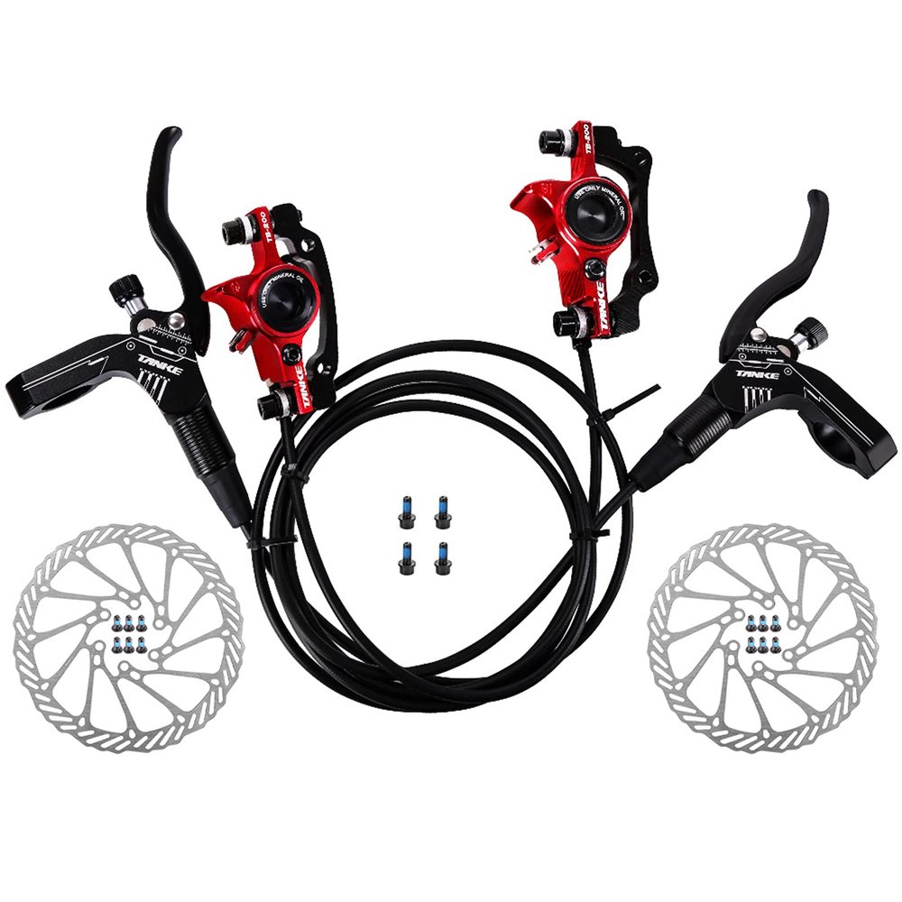 ERYUE Hydraulic Bicycle Disc Brake Set, Front/Rear, Right-Hand Brake Lever, 160 mm Rotor