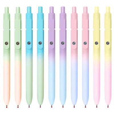 UIXJODO Gel Pens, Black Ink, 0.7 mm Medium Tip, Silicone Grip, Retractable, 10-Pack