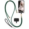 moex Unleash for Samsung Galaxy A34 5G Phone Strap, Crossbody Phone Lanyard Without Case, Universal with Carabiner, Detachable, Green/Gold view 1
