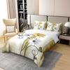 100% Organic Cotton Yellow Gray Duvet Cover Set, 155 x 220 cm, Daisy Butterfly Design view 3