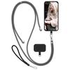 moex Unleash Phone Strap for Samsung Galaxy S23 Ultra, Universal Crossbody Phone Lanyard with Carabiner, Removable Strap with Case Insert, Gray/Silver view 1