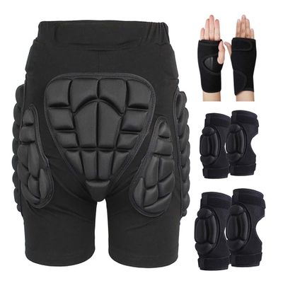 GAOSHI Padded Protective Shorts for Hips, Buttocks and Tailbone, 3D Protection for Skiing, Skating, Snowboarding and Soccer (Color: B2, Size: XXL)