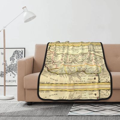 Hand-Colored Engraved Map Print Double-Sided Flannel Throw Blanket, 40 x 50 in