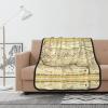 Hand-Colored Engraved Map Print Double-Sided Flannel Throw Blanket, 40 x 50 in view 1