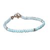 LKBEADS Larimar & Aquamarine 3 mm Faceted Rondelle Sterling Silver Stacking Bracelet, 9-Inch view 1