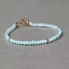 LKBEADS Larimar & Aquamarine 3 mm Faceted Rondelle Sterling Silver Stacking Bracelet, 9-Inch view 2