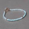 LKBEADS Larimar & Aquamarine 3 mm Faceted Rondelle Sterling Silver Stacking Bracelet, 9-Inch view 3