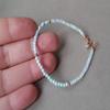 LKBEADS Larimar & Aquamarine 3 mm Faceted Rondelle Sterling Silver Stacking Bracelet, 9-Inch view 4