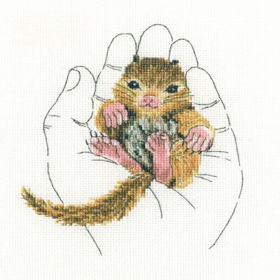 RTO Cross-Stitch Kit for Adults, Nature, Animals, Warmth in the Palms, 12.5 x 16 cm, 16 CT