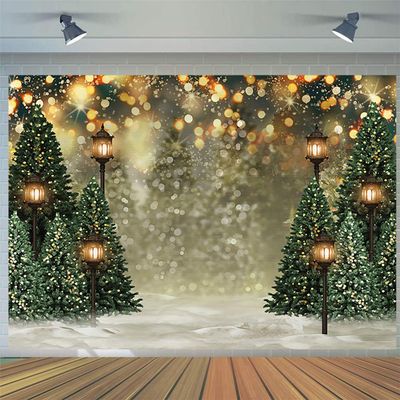 3 x 2 m Christmas Tree Winter Snowflake Glitter Bokeh Photo Backdrop