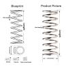 Pufferraste 1-Piece 304 Stainless Steel Compression Spring, 1.8 x 18 mm, 60–100 mm view 2
