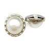 Metal Coat Buttons for Women's Accessories and Pajamas, with Pearls, Light Color, 17.5 mm, 6 Pieces view 1