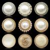 Metal Coat Buttons for Women's Accessories and Pajamas, with Pearls, Light Color, 17.5 mm, 6 Pieces view 2