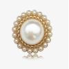 Metal Coat Buttons for Women's Accessories and Pajamas, with Pearls, Light Color, 17.5 mm, 6 Pieces view 4
