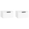Homgoday Wall-Mounted Nightstands, 2 pcs, White, 34 x 30 x 20 cm view 2