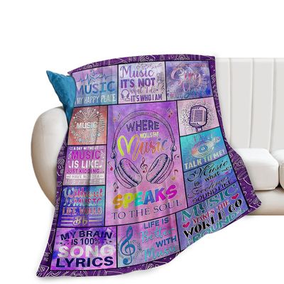 Music Blanket, Plush Throw, Super Soft Warm Fleece, 40 x 50 in