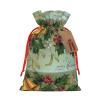 Happy New Year Christmas Tree Bell Printed Jute Drawstring Gift Bag view 1