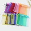 LSYLXBAI 25/50-Pack Wedding Gift Organza Drawstring Bags, Jewelry Packaging Pouches, Dark Purple, 7 x 9 cm view 2
