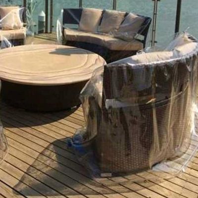 BPILOT Transparent PVC Cover for Outdoor Garden Furniture, Waterproof and Dustproof, Adjustable
