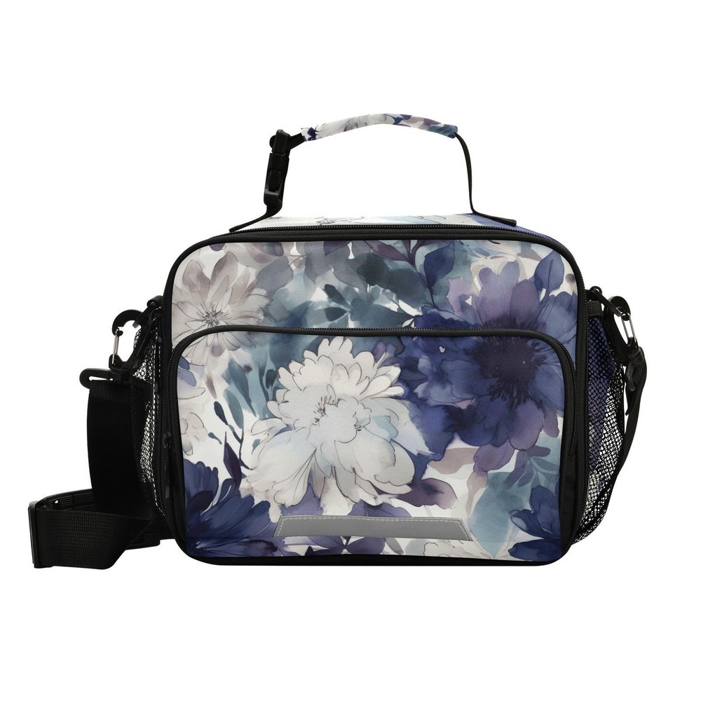 Reusable Insulated Lunch Bag for Kids and Adults, Purple/Beige