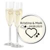 LALALO LEONARDO Personalized Wedding Sparkling Wine Glasses with Engraving – Heart’s Desire view 1