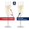 LALALO LEONARDO Personalized Wedding Sparkling Wine Glasses with Engraving – Heart’s Desire view 2