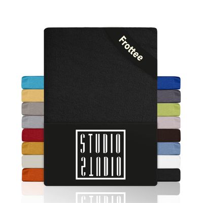 STUDIO Basic Terry Fitted Sheet 140 x 200 cm, Anthracite