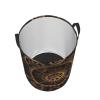 Large Freestanding Laundry Hamper, Bronze Gear Clock Century Print view 2