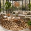 Pergamon Handmade Round Jute Rug, Natural Fiber, Living Room view 1