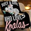 Just a Girl Who Loves Koalas Flannel Throw Blanket view 2