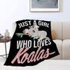 Just a Girl Who Loves Koalas Flannel Throw Blanket view 3