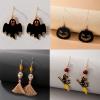 Hoop Earrings for Men, Funny Halloween Bat, Pumpkin and Cat Novelty Earrings, Letter Earrings (C, One Size) view 2