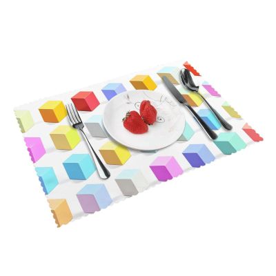 Colorful Dice Set of 4 Placemats for Table Decoration, Heat-Resistant, Indoor and Outdoor, 45.7 x 30.5 cm