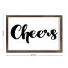 Rustic Framed “Cheers” Wall Art Sign, Custom Hanging Wood Sign, 8 x 12 in view 3