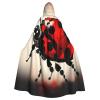 SSIMOO Art Ladybug Tracks Adult Party Decorative Cape, Adult Halloween Hooded Cloak, Cosplay Costume Cape view 1