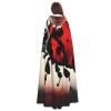 SSIMOO Art Ladybug Tracks Adult Party Decorative Cape, Adult Halloween Hooded Cloak, Cosplay Costume Cape view 4