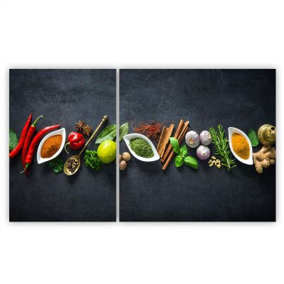 SMTDeco 2-Piece Glass Cooktop Cover 40x52 + 60x52 cm, Herb Gray