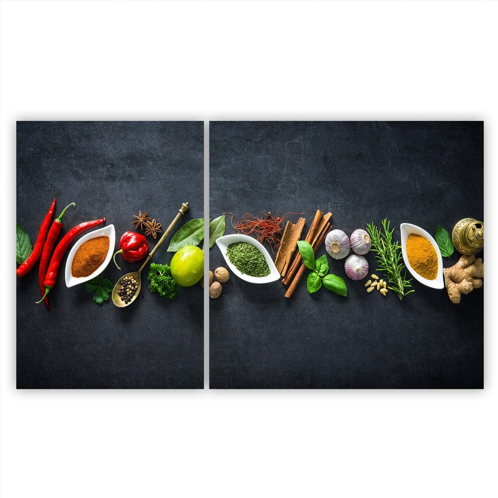 SMTDeco 2-Piece Glass Cooktop Cover 40x52 + 60x52 cm, Herb Gray